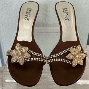 Franco Sarto open-toe heels with bling STUNNING 7.5M